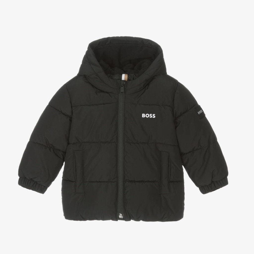 Boss Kidswear Logo-Print Hooded Padded Puffer Jacket Winter Coat